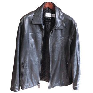 Marc New York Mens Leather Jacket Large Black